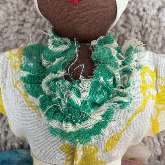 Handmade Fabric Folk African American Doll With Kaiser Stand Soft face and limbs - Picture 9 of 10
